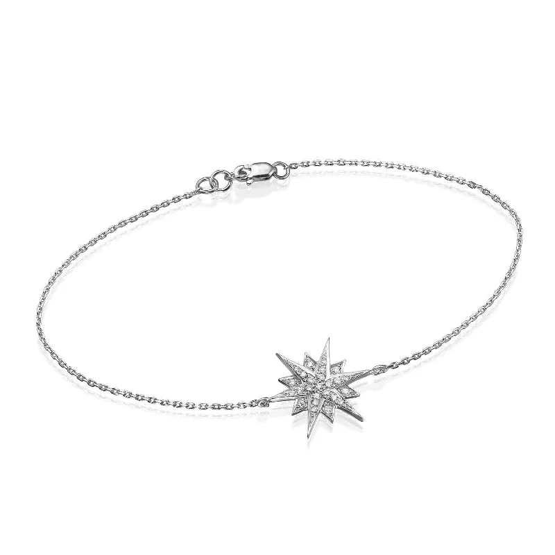 Mid Size Star Diamond Bracelet in 18K Gold