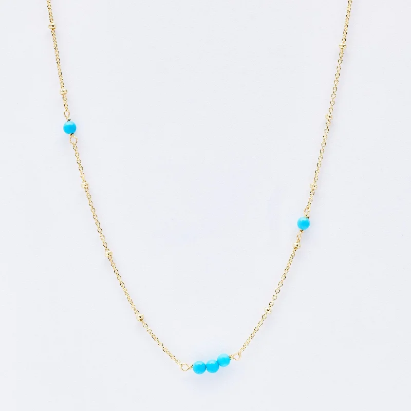 Maya Turquoise Ball Chain Necklace