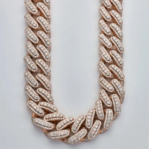 14KR 156.40CTW DIAMOND 3D MIAMI CUBAN NECKLACE