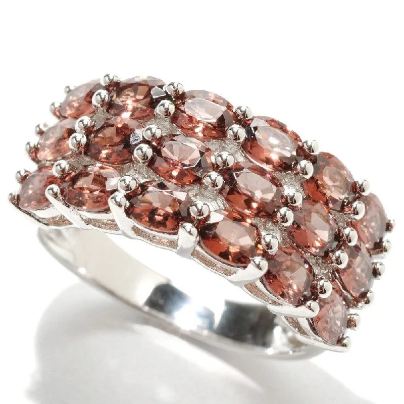 Sterling Silver 4.32Ctw Raspberry Zircon Ring