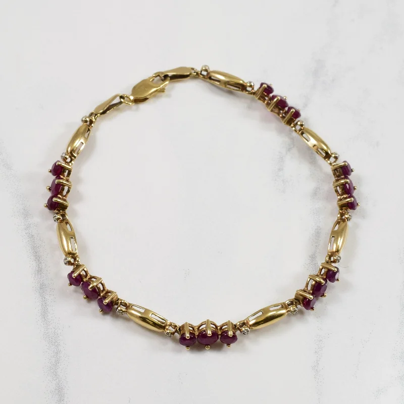 Ruby & Diamond Bracelet | 0.07ctw, 3.00ctw | 7" |