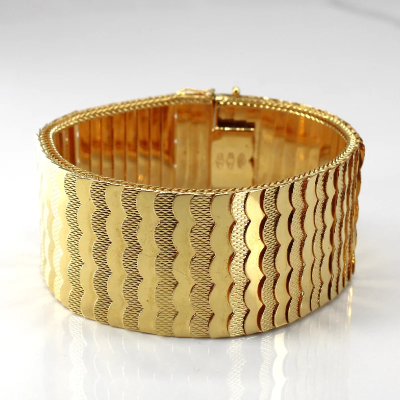 Textured Wide Gold Chain Bracelet | 7.5"|