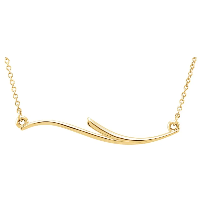 Freeform Bar Necklace in 14k Yellow Gold, 17.5 Inch