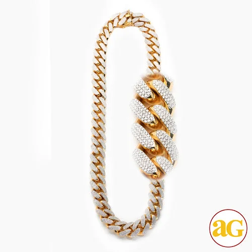 10KY 45.05CTW DIAMOND SOLID LINK MIAMI CUBAN CHAIN