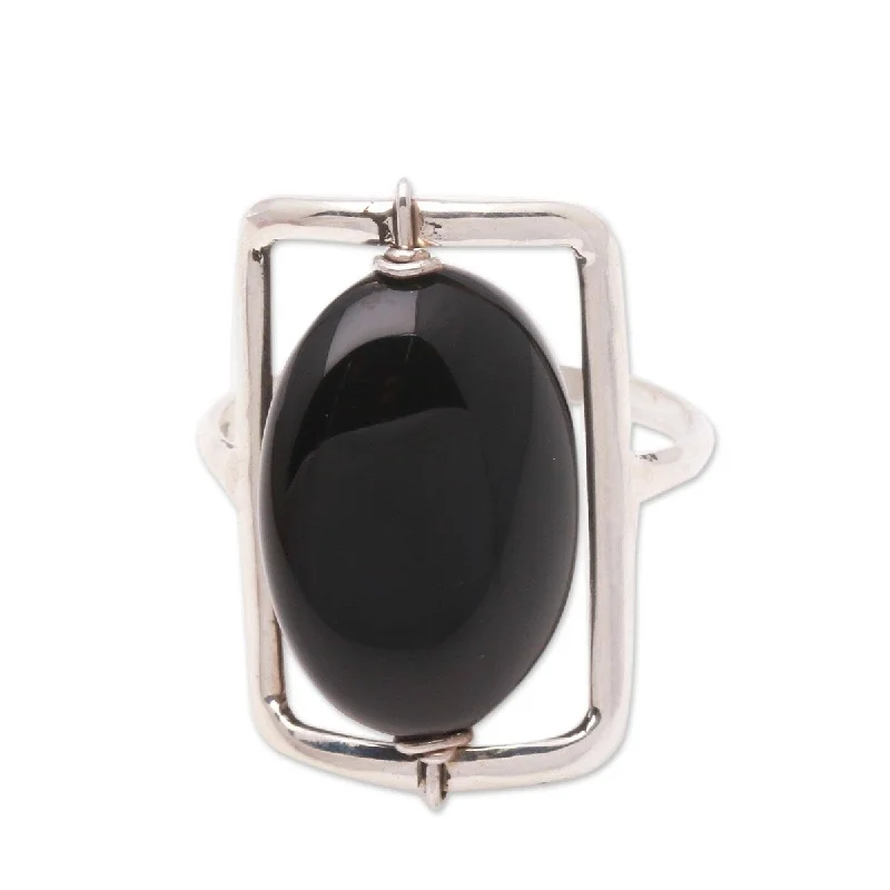 NOVICA Deep Soul, Onyx single-stone ring