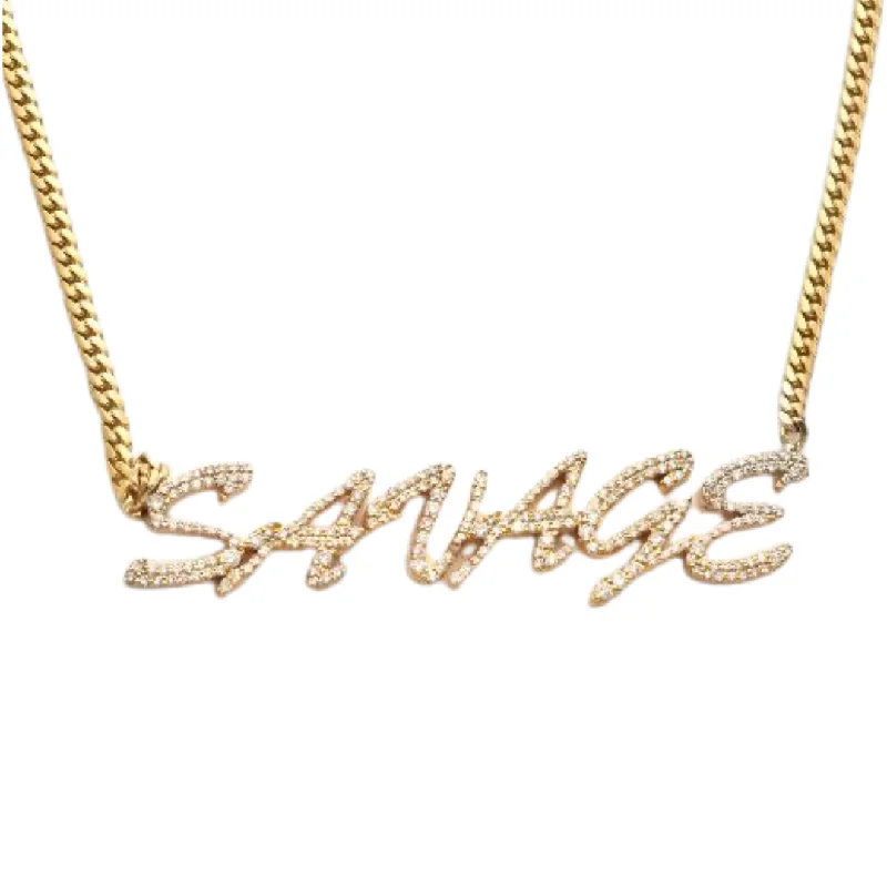 10KY 1.25CTW DIAMOND NECKLACE NAME PIECE