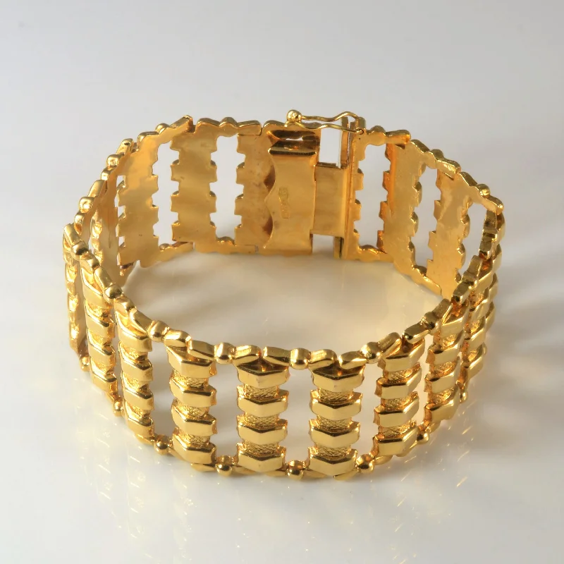 Textured Gold Link Bracelet | 6.5" |