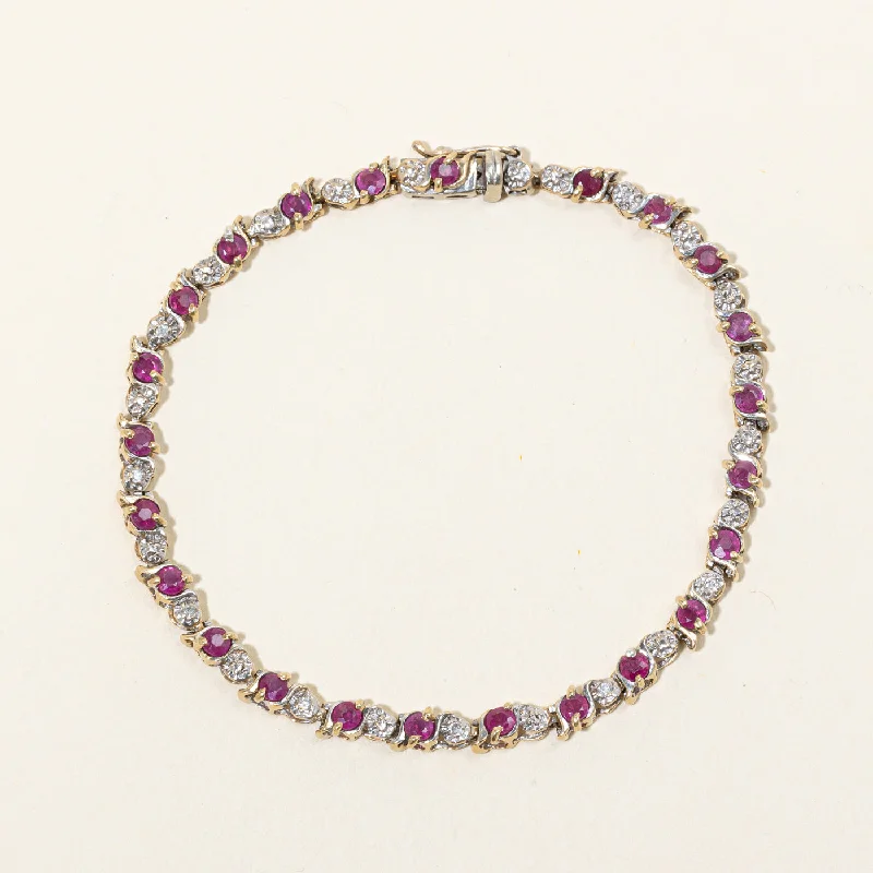 Ruby & Diamond Bracelet | 2.20ctw, 0.11ctw | 7" |