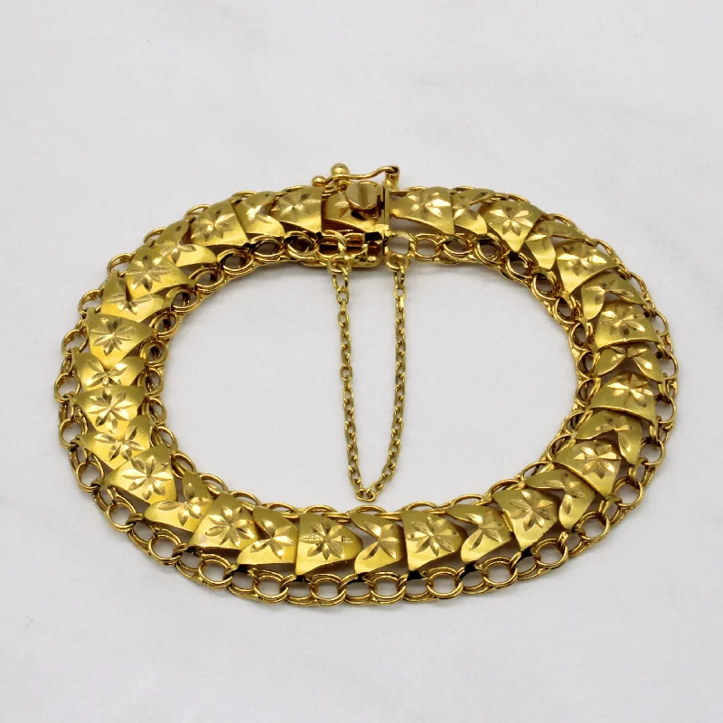 Yellow Gold Ornate Link Bracelet | 7.5" |