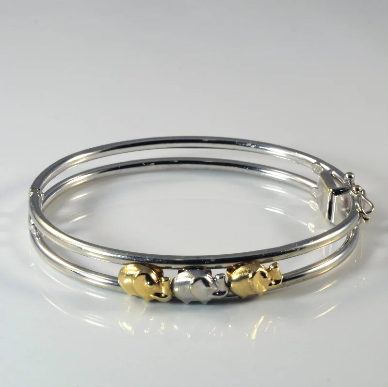 Two Tone Lucky Sliding Elephant Bracelet | 8" |