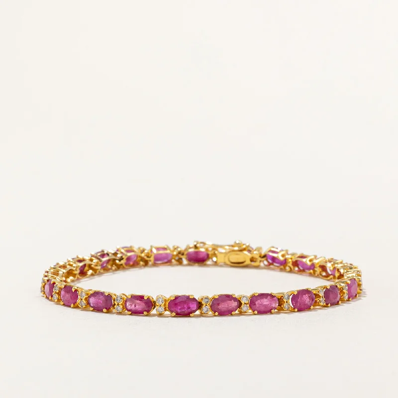 Ruby & Diamond Bracelet | 11.50ctw, 0.92ctw | 7" |