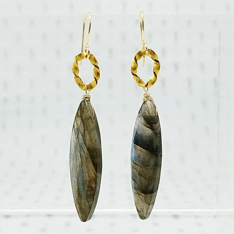 Twisted O Labradorite Ear Drops by brunet