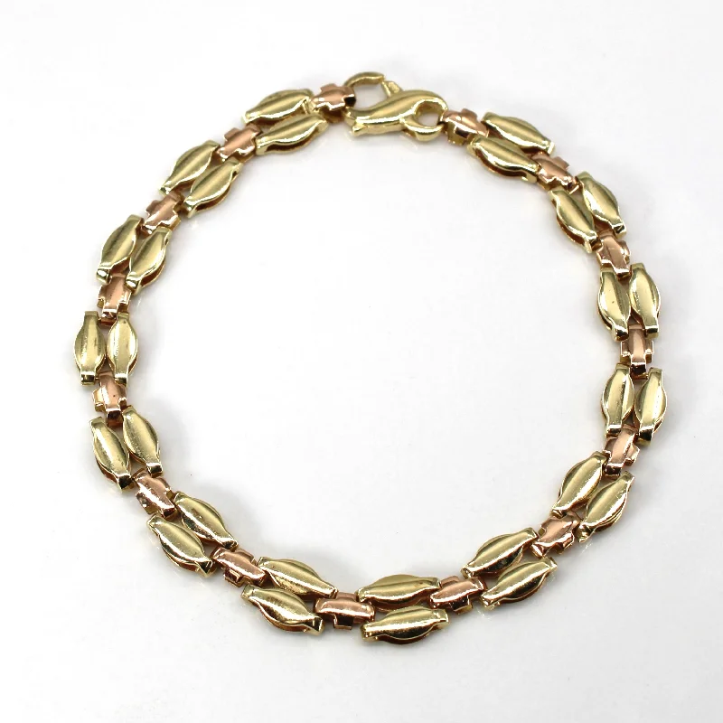 Two Tone Gold Chain Bracelet | 7.5"|