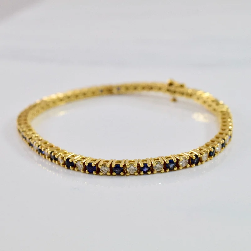 Sapphire and Diamond Bracelet | 1.24 ctw SZ 7" |