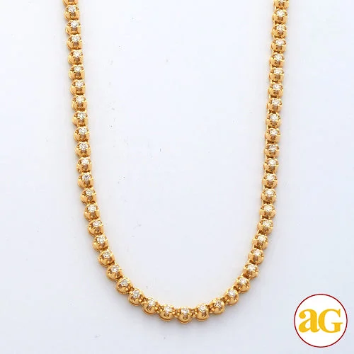 10KY 3.40CTW DIAMOND BUTTERCUP TENNIS NECKLACE