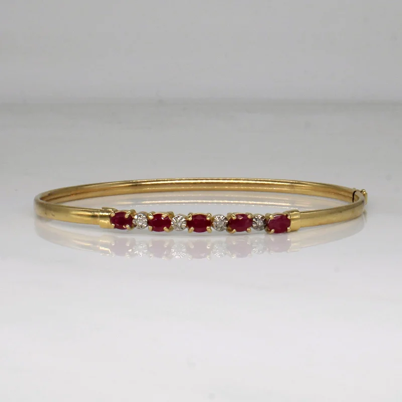 Ruby & Diamond Bracelet | 1.10ctw, 0.02ctw | 7.5" |