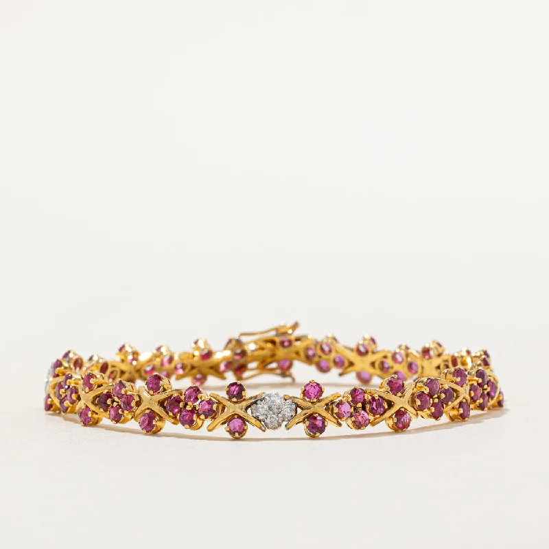 Ruby & Diamond Bracelet | 2.00ctw, 0.12ctw | 6.75" |