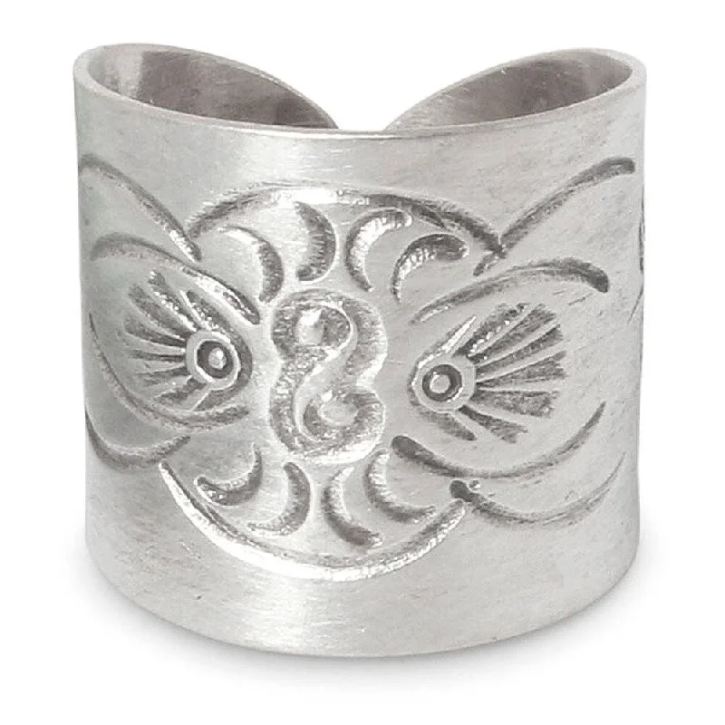 Handmade Sterling Silver 'Live with Animal' Ring (Thailand)