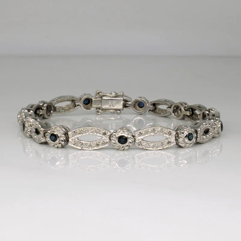 Sapphire & Diamond Bracelet | 1.00ctw, 0.55ctw | 7.5" |