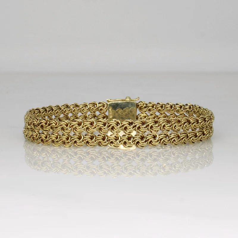 Yellow Gold Parallel Rope Chain Bracelet | 7" |