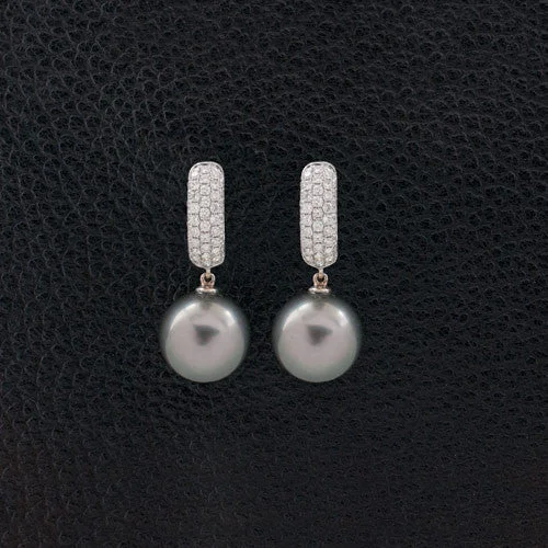 Pearl & Diamond Drop Earrings