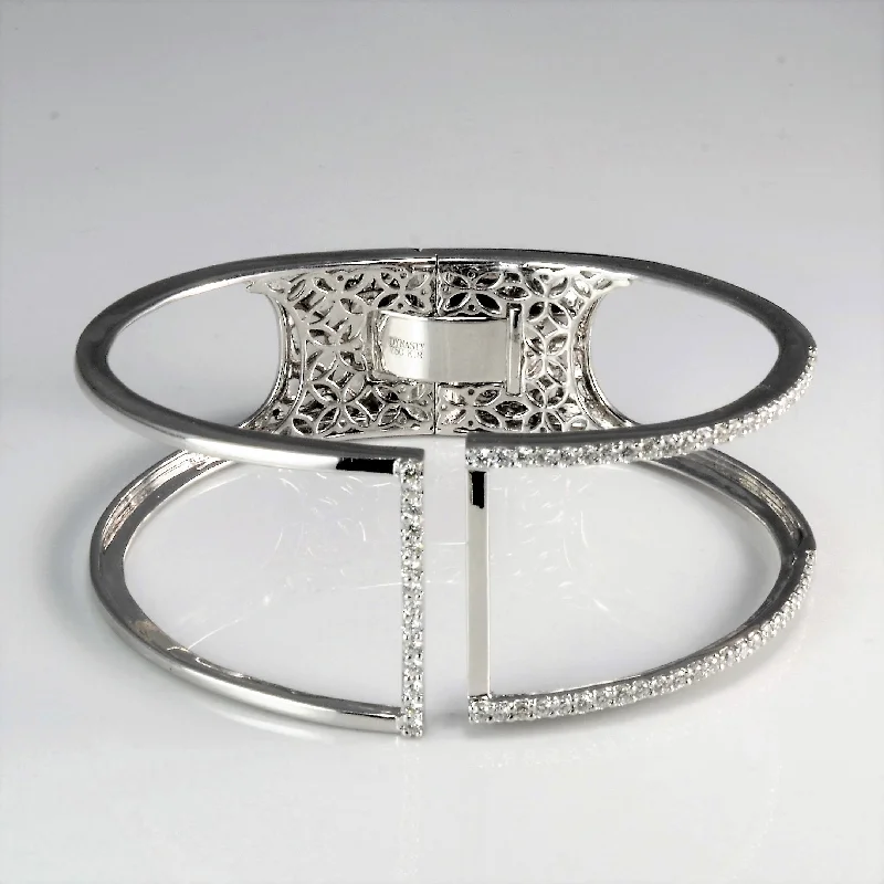 Pave Diamond Double Row Cuff Bangle | 1.25 ctw |