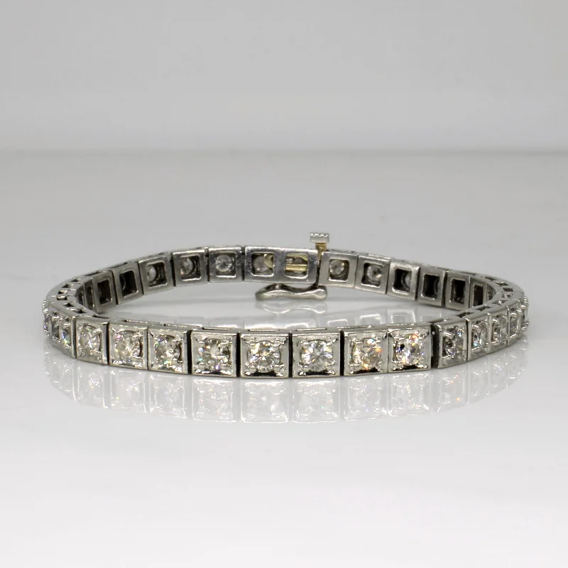 Platinum Diamond Tennis Bracelet | 5.10ctw | 7" |