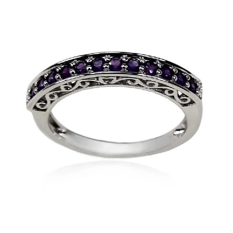 925 Sterling Silver African Amethyst Ring