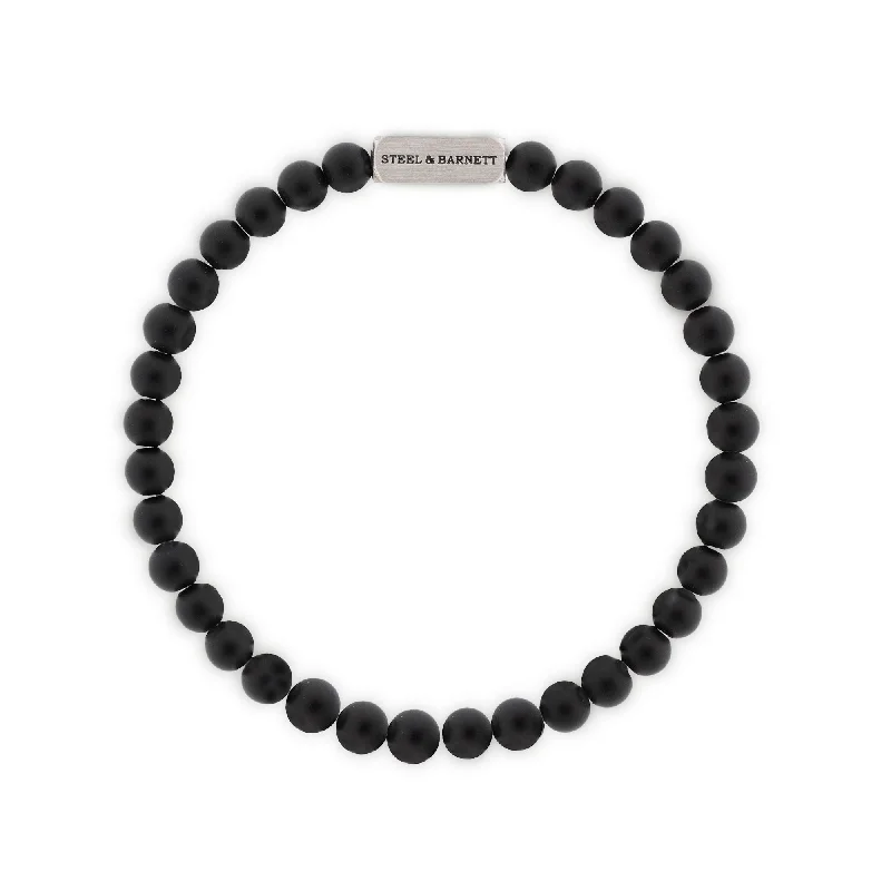 Natural Ned 6mm Round Gemstone Bracelet Black Onyx SBNN/001S