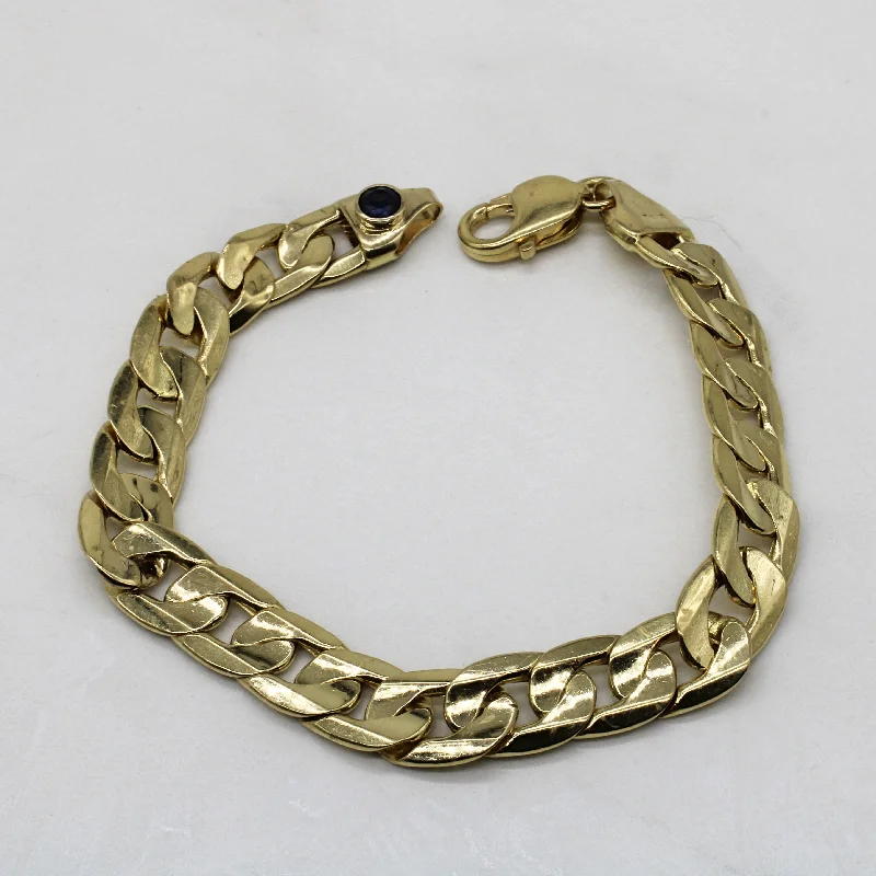 Sapphire Curb Chain Link Bracelet | 0.50ct | 8.5" |