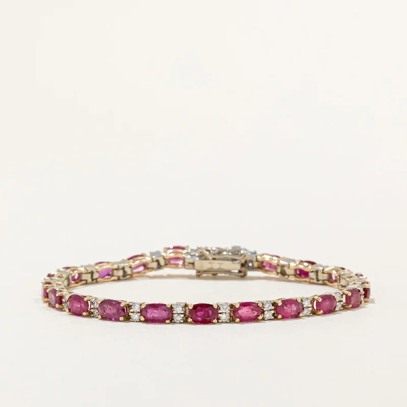 Ruby & Diamond Tennis Bracelet | 11.00ctw, 0.84ctw | 7.25" |