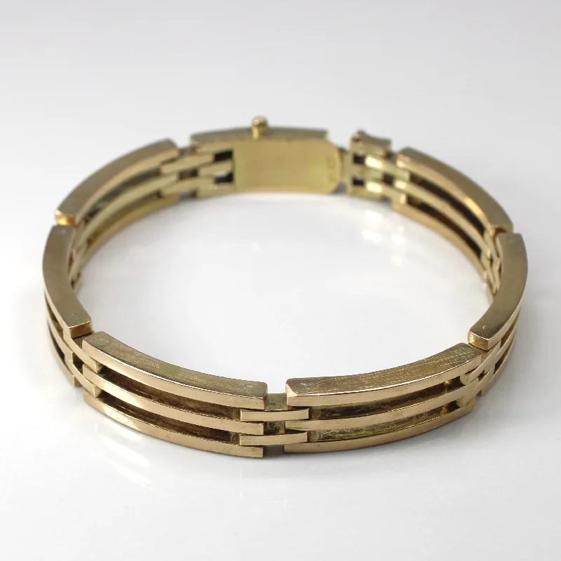 Vintage Warsaw Textured Solid Chain Bracelet | 8"|