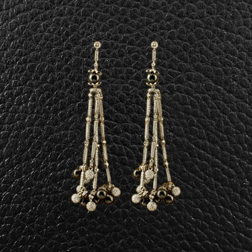 Black Diamond Bead Earrings