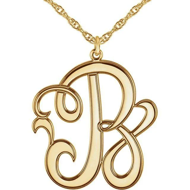 JDSP86029 - SINGLE LETTER SCRIPT MONOGRAM NECKLACE