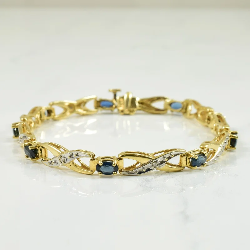 Sapphire & Diamond Bracelet | 2.25ctw, 0.05ctw | 7.25" |