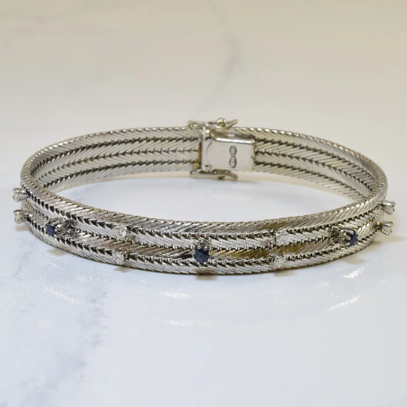 Sapphire & Diamond Chain Bracelet | 0.24ctw, 0.24ctw | 8.25" |