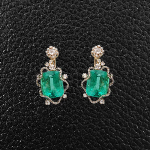 Emerald & Diamond Earrings