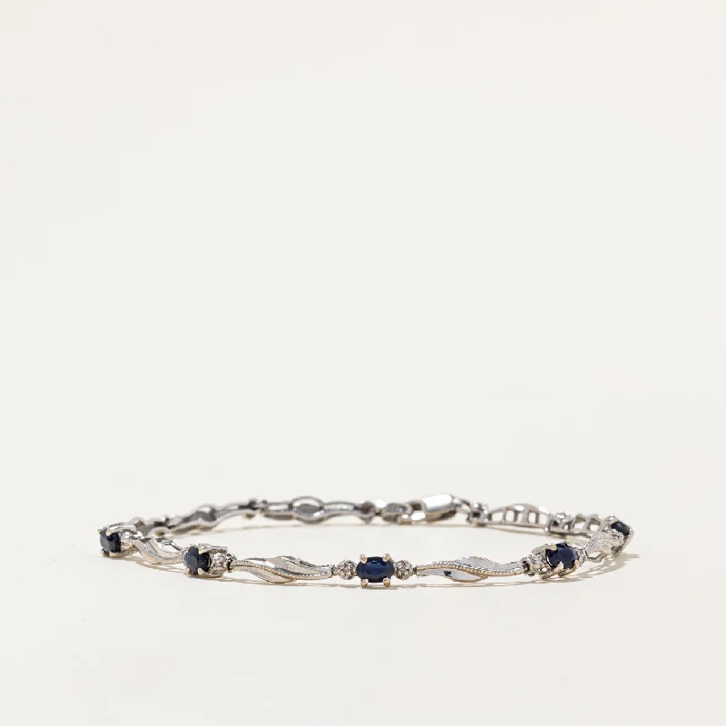 Sapphire & Diamond Bracelet | 1.00ctw, 0.02ctw | 7" |