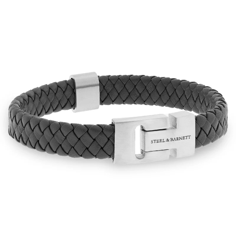 Harrison Nappa Leather Bracelet Dark Gray LBH/005M