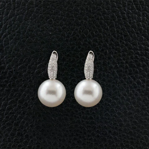 South Sea Pearl & Diamond Earrings