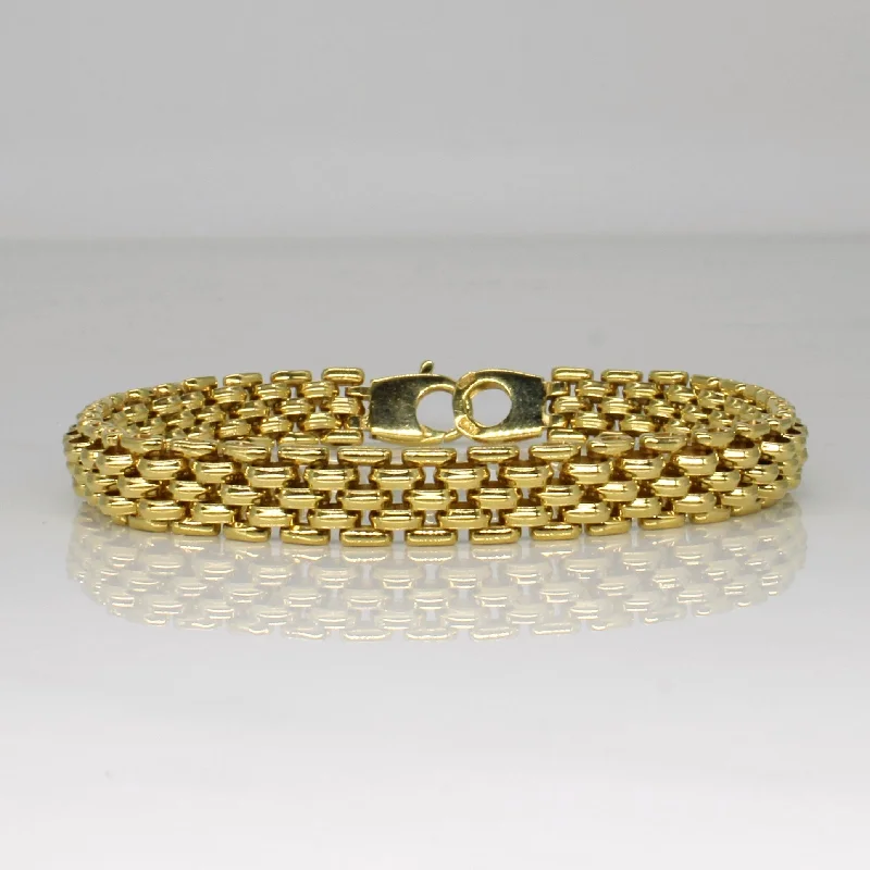 Yellow Gold Panther Chain Bracelet | 7.5" |