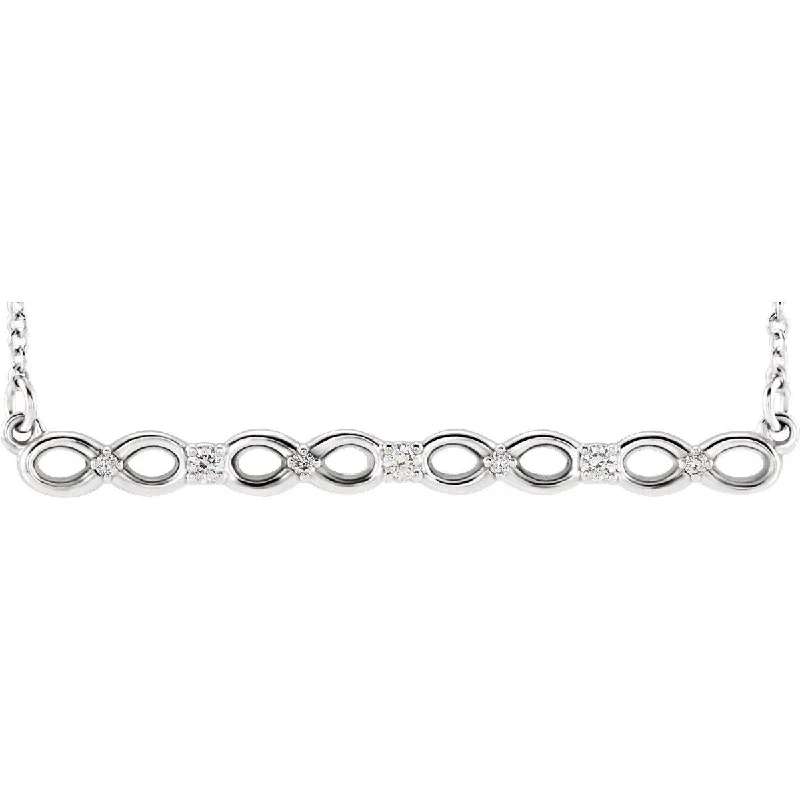 .08 CTW DIAMOND INFINITY-INSPIRED BAR NECKLACE