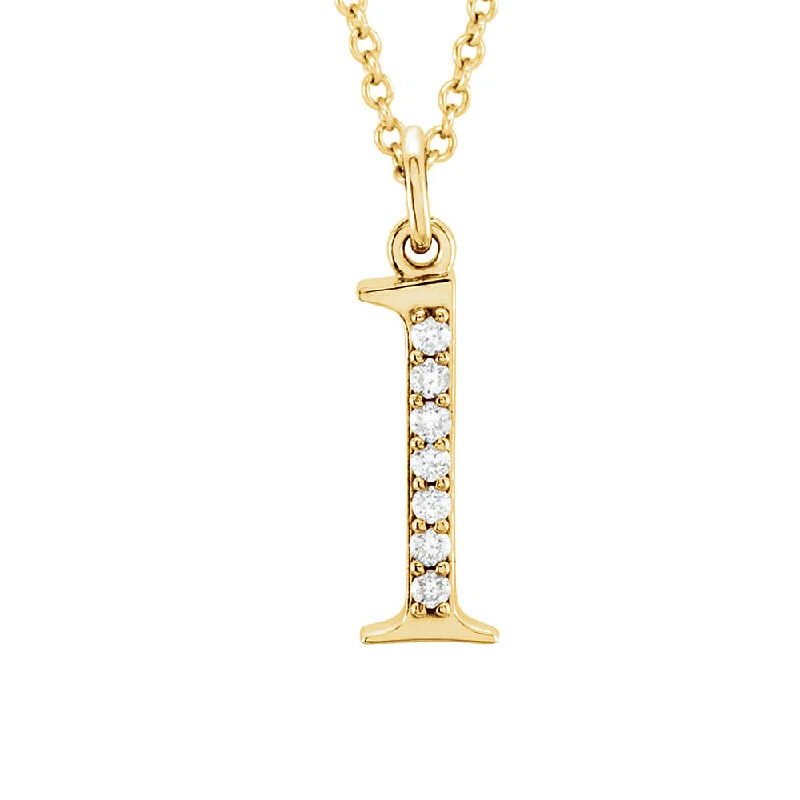 The Abbey 14k Yellow Diamond Lower Case Initial 'l' Necklace 16 Inch