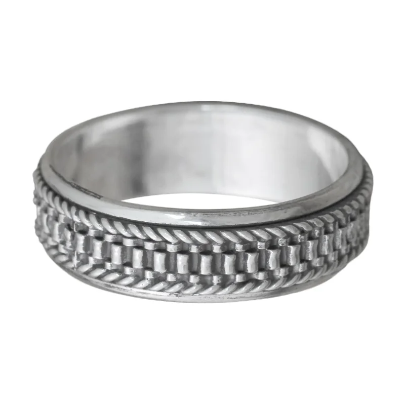 NOVICA Handmade Men's Sterling Silver Odyssey Ring (Indonesia)