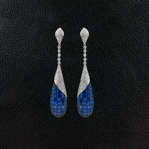 Sapphire & Diamond Dangle Earrings