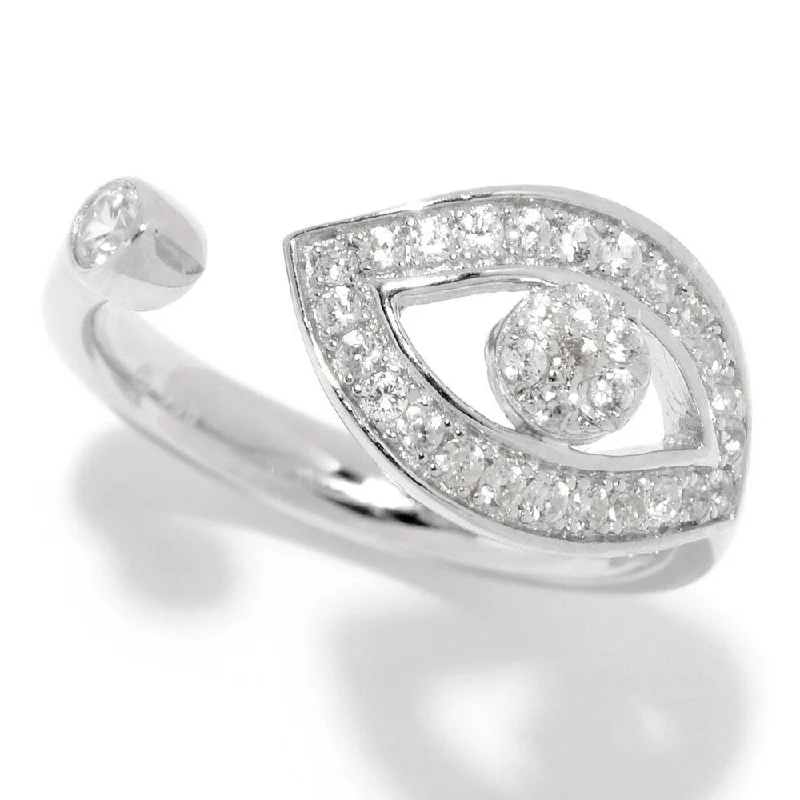 925 Sterling Silver White Natural Zircon Ring