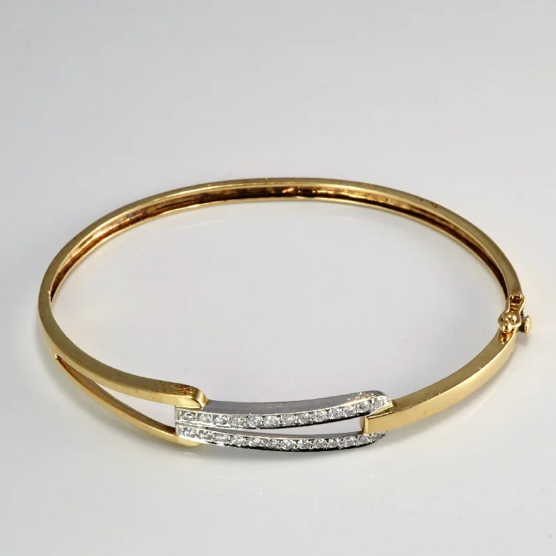 Two Tone Gold Diamond Bangle | 0.52 ctw |