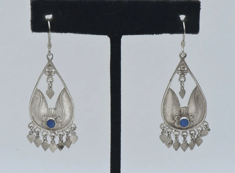 Vintage Handmade Sterling Silver Dangle Earrings