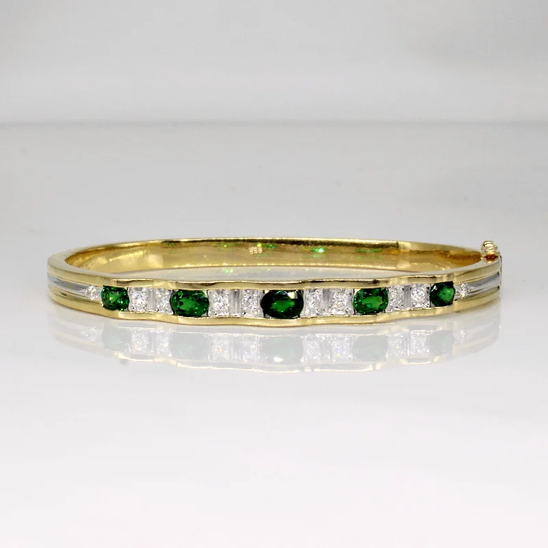 Tsavorite Garnet & Diamond Bracelet | 1.25ctw, 0.20ctw | 7" |