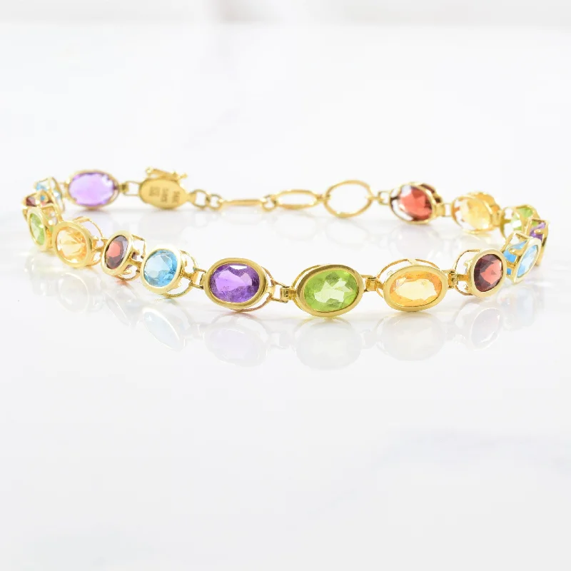 Multi Coloured Gemstone Bracelet | 8" |